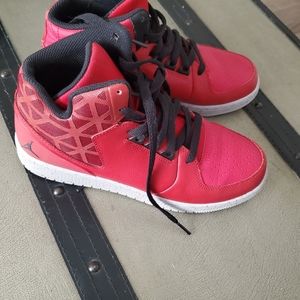 Red and Black Air Jordan Shoes Youth 7